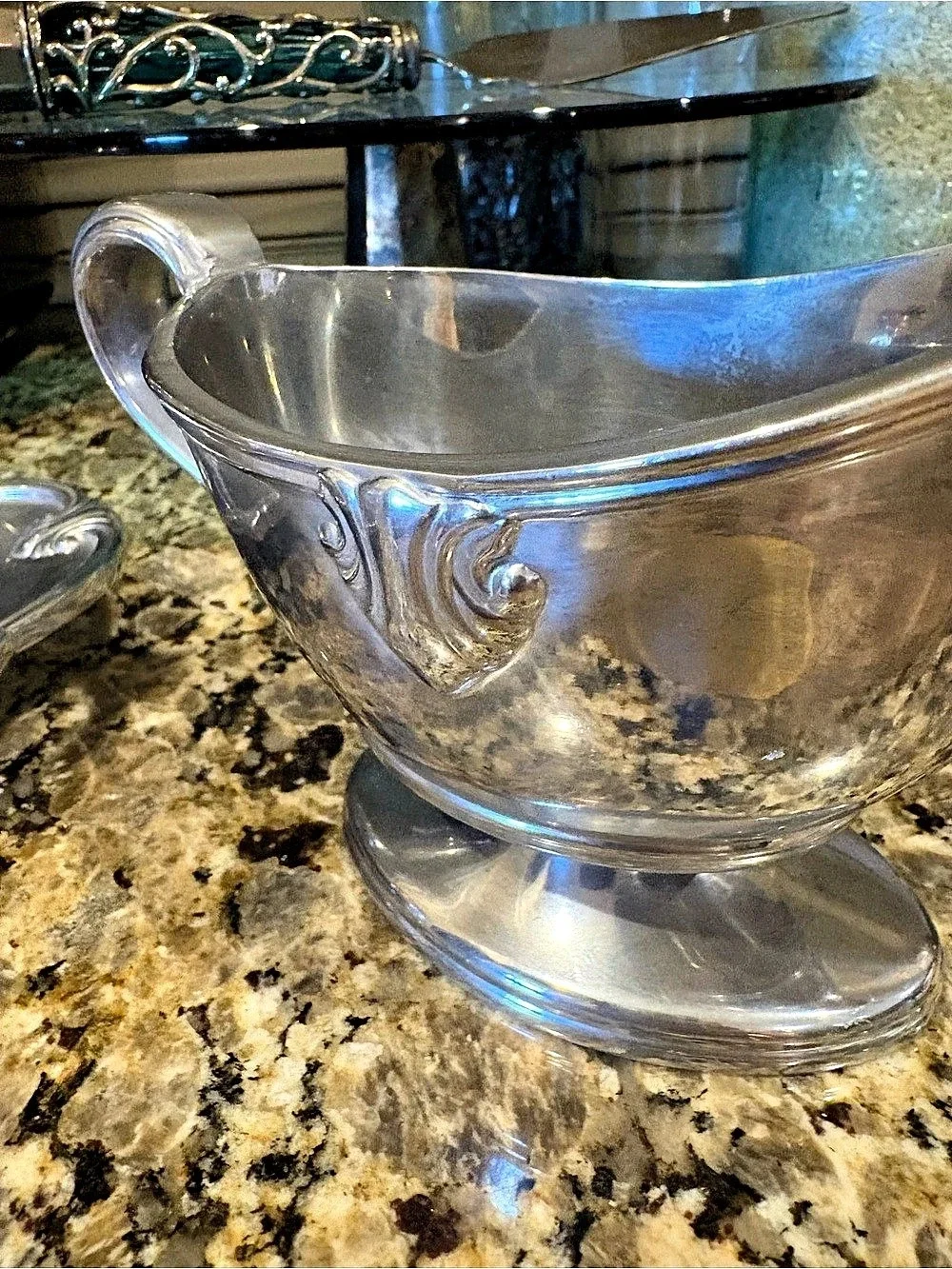 Lenox Gravy Boat & Saucer Silver